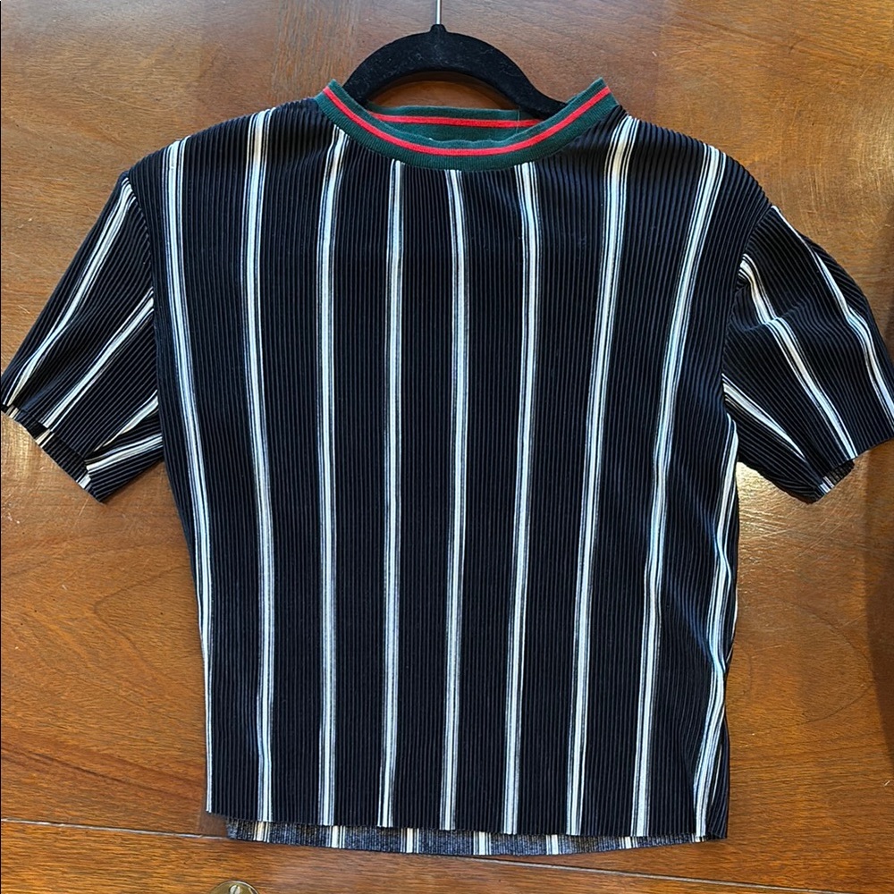 Striped Black and White Top
